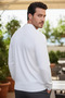 Men's Polo Neck Self-Patterned Knit Sweater - 2