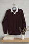 Men's Self-Patterned Polo Collar Knit Sweater - 3