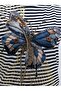 Plus Size Butterfly Detailed Striped Women's Blouse - 4