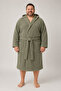 Unisex Hooded 100% Cotton Microcotton Large Size Bathrobe L-5Xl - 8