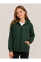 Unisex Children's Khaki Green 3-Yarn No-Seam 100% Cotton Seasonal Cardigan - 2
