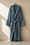 Unisex Hooded 100% Cotton Microcotton Large Size Bathrobe L-5Xl - 4