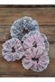 Set of 4 Elastic Lace Detailed Buckles with Lace Details in Muslin, Lace, Brode & Floral Poplin