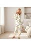 Girl's 100% Cotton Cream Heart Pattern Pajama Set - 2