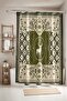 Bathroom Curtain, Green Deer and Flowers Patterned Shower Curtain, Bathtub Curtain 175X200Cm