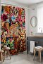Bathroom Curtain, Punk Design Patterned Shower Curtain, Bathtub Curtain 175X200Cm - 5