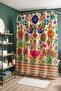 Bathroom Curtain, Retro Drawing Flowers Pattern Shower Curtain, Bathtub Curtain 175X200Cm - 4