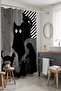 Bathroom Curtain, Black Striped Cats Patterned Shower Curtain, Bathtub Curtain 175X200Cm - 5
