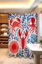Bathroom Curtain, Red Crab and Octopus Patterned Shower Curtain, Bathtub Curtain 175X200Cm - 3