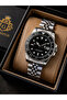 Men's Wristwatch with Calendar, Rotating Bezel, Silver Color, Casual and Classic Style, Gift Boxed - 2