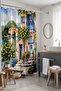 Bathroom Curtain, Lemon Garden House Patterned Shower Curtain, Bathtub Curtain 175X200Cm - 5
