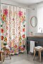 Bathroom Curtain, Drawing Flowers Patterned Shower Curtain, Bathtub Curtain 175X200Cm - 5