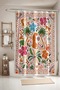 Bathroom Curtain, Ethnic Leopard Design Patterned Shower Curtain, Bathtub Curtain 175X200Cm