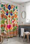 Bathroom Curtain, Retro Drawing Flowers Pattern Shower Curtain, Bathtub Curtain 175X200Cm - 5