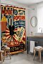 Bathroom Curtain, Retro Cinema Patterned Shower Curtain, Bathtub Curtain 175X200Cm - 5