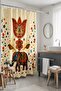 Bathroom Curtain, Ethnic Floral Elephant Patterned Shower Curtain, Bathtub Curtain 175X200Cm - 5