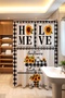 Bathroom Curtain, Home Love Patterned Shower Curtain, Bathtub Curtain 175X200Cm - 3
