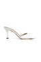White Matte Asymmetrical Single Strap Thin Heeled Slippers Ttanra - 3