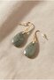 Steel Earrings with Natural Stone Drops - 3
