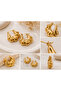 Gold Curved Hoop Earrings - 3