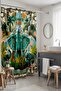 Bathroom Curtain, Waterfall and Elephants Patterned Shower Curtain, Bathtub Curtain 175X200Cm - 5