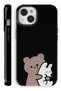iPhone 14 Plus Teddy Bear Double Layer Full Covering Printing Glossy Protect Phone Case