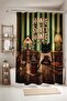 Bathroom Curtain, Coffee Book and Cat Pattern Shower Curtain, Bathtub Curtain 175X200Cm