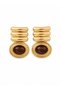 Brass Gold Burgundy Color Vintage Women's Earrings - 2
