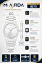 Special Design Silver-Navy Blue Color 5 Atm Slim Case Steel Band Men's Wristwatch 8275Lc - 5