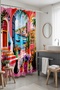 Bathroom Curtain, Seaside Town Cat Patterned Shower Curtain, Bathtub Curtain 175X200Cm - 5