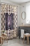 Bathroom Curtain, Purple Deer and Flower Patterned Shower Curtain, Bathtub Curtain 175X200Cm - 5