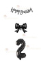 Small Black Ribbon Balloon 1 Piece - 1 Piece Black 76 cm Number Balloon 1 Banner - Age