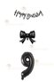 Small Black Ribbon Balloon 1 Piece - 1 Piece Black 76 cm Number Balloon 1 Banner - Age