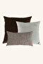 3-Piece Filled Brown Blue Throw Pillow Set
