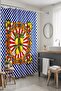 Bathroom Curtain, Blue Squares and Lemons Pattern Shower Curtain, Bathtub Curtain 175X200Cm - 5
