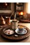300 ml Traditional Embossed Cast Steel Induction Compatible Large Size Turkish Coffee Pot for 4-5 People - 3
