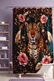 Bathroom Curtain, Roses and Leopard Pattern Shower Curtain, Bathtub Curtain 175X200Cm - 2