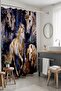 Bathroom Curtain, Gold Embroidered Flowers Pattern Shower Curtain, Bathtub Curtain 175X200Cm - 5