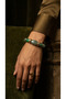 Green Agate Natural Stone 316L Steel Gold Detailed Antique Design Women's Flexible Bracelet - 3
