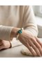 Real Freshwater Pearl 316L Steel Gold Detailed Turquoise Natural Stone Antique Design Women's Flexible Bracelet