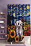 Bathroom Curtain, Sunflower and Dog Pattern Shower Curtain, Bathtub Curtain 175X200Cm - 2