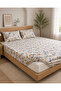 Floral Patterned King Size Double Elastic Sheet Set 180X200X30 Cm, 2 Zippered 50X70 cm Pillowcases - 2