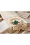 Real Freshwater Pearl 316L Steel Gold Detailed Turquoise Natural Stone Antique Design Women's Flexible Bracelet - 3