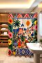 Bathroom Curtain, Floral Seaside Village Patterned Shower Curtain, Bathtub Curtain 175X200Cm - 3