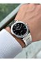 Special Design Silver-Black Color 5 Atm Slim Case Steel Band Men's Wristwatch 8275Lc - 3