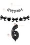 Black Heart Black Star Black Ribbon Balloon Black Number Balloon - Black Banner - Age