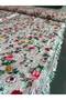 Crispy Floral Patterned Voile Viscose Linen Fabric Thin Double by the Meter - 4