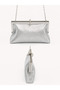Roselle Patterned Glitter Clutch Evening Bag Silver - 5