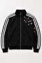 Sakura Flower Embroidered Three-Stripe Detailed Y2K Zip-Up Jacket