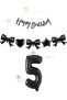 Black Heart Black Star Black Ribbon Balloon Black Number Balloon - Black Banner - Age
